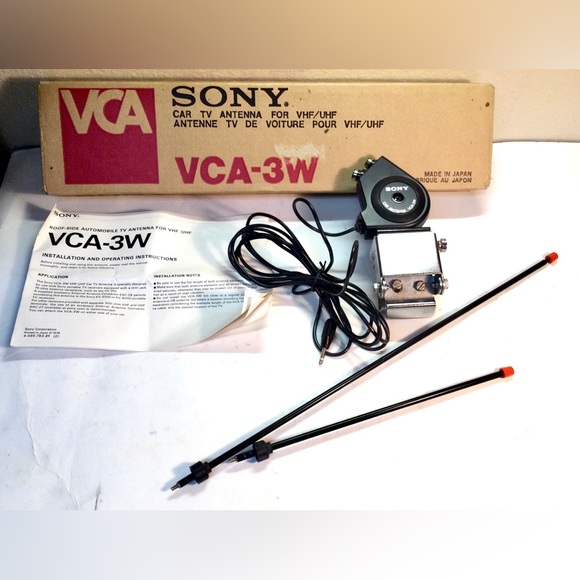 Sony Other - SONY VCA-3W Car Antenna VHF/UHF Rare Vintag 1981 For Portable TV FX-310 & Others